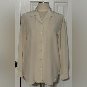 Charter Club Vintage 100% Silk Button-Up Shirt Size 8